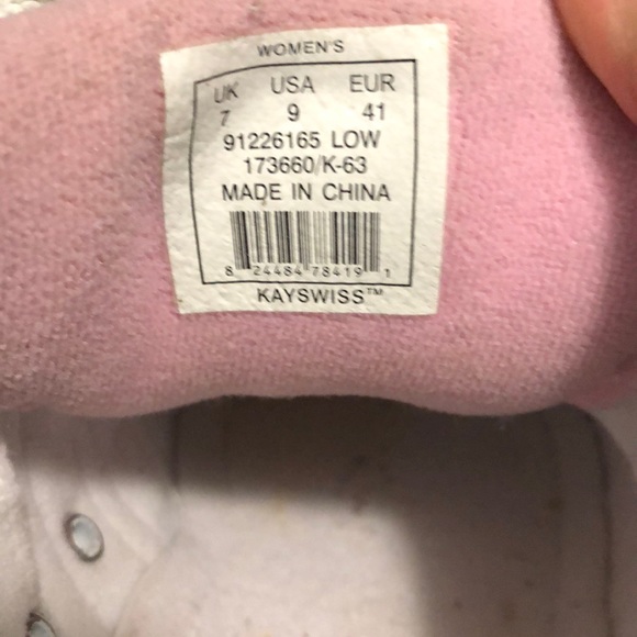 Leather K•Swiss White & Pink size 9 - Picture 8 of 9